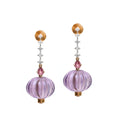 Load image into Gallery viewer, Lavender Chalcedony and Diamond 14k Gold Earrings