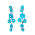 Load image into Gallery viewer, Turquoise Flower Earrings with diamond 18K Gold