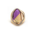 Load image into Gallery viewer, Ametrine Organic Tumble Gemstone Jewelry Ring With Diamonds & 14K Gold