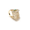 Load image into Gallery viewer, Gold Gemstone Jewelry Ring Crystal Carving With Emerald Oval Cut