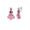 Load image into Gallery viewer, Natural Tanzanite And Tourmaline With Diamond 18k Gold Earrings