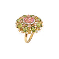 Load image into Gallery viewer, Multi Tourmaline Mix Cut Gemstone Jewelry Ring with Diamonds & 14k Gold
