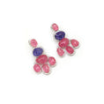 Load image into Gallery viewer, Natural Tanzanite And Tourmaline With Diamond 18k Gold Earrings