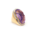 Load image into Gallery viewer, Lavender Quartz Organic Tumble Gemstone Jewelry Ring With Diamonds & 14k Gold