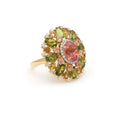 Load image into Gallery viewer, Multi Tourmaline Mix Cut Gemstone Jewelry Ring with Diamonds & 14k Gold