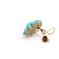 Load image into Gallery viewer, Turquoise and Diamond Halo Stud Earrings in 14k Gold
