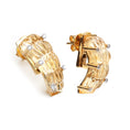 Load image into Gallery viewer, Carved Citrine with diamonds 14 k Gold Earrings