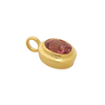 Load image into Gallery viewer, Pink Tourmaline Oval 14k Solid Yellow Gold Charm
