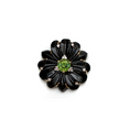 Load image into Gallery viewer, Green Tourmaline and Black Onyx Flower Gemstone Pendant Jewelry With Gold and Diamonds