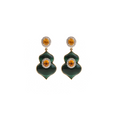 Load image into Gallery viewer, Yellow Sapphire and Malachite Gemstone Earrings Gold Jewelry