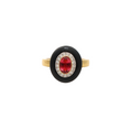 Load image into Gallery viewer, Pink Tourmaline and Black Onyx Gemstones Ring Gold Jewelry With Diamonds
