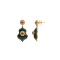 Load image into Gallery viewer, Yellow Sapphire and Malachite Gemstone Earrings Gold Jewelry