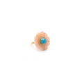 Load image into Gallery viewer, Turquoise and Pink Opal Flower Gemstone Jewelry Ring With 14k Gold & Diamonds