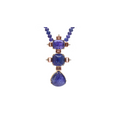 Load image into Gallery viewer, Tourmaline and Tanzanite Gemstone Gold Jewelry Necklace with Diamonds