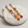 Load image into Gallery viewer, Spessartite with White Agate and Diamonds Earrings