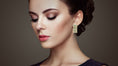 Load image into Gallery viewer, Crystal with Emerald Earrings14 K Gold Earring