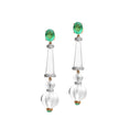 Load image into Gallery viewer, Emerald-Capped Crystal Drop Earrings with Diamond Accents in 14k Gold