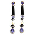 Load image into Gallery viewer, Tanzanite with Ethiopian Opals, Black Onyx and Diamond Earrings