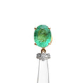 Load image into Gallery viewer, Emerald-Capped Crystal Drop Earrings with Diamond Accents in 14k Gold
