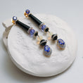 Load image into Gallery viewer, Tanzanite with Ethiopian Opals, Black Onyx and Diamond Earrings