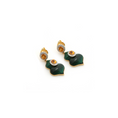 Load image into Gallery viewer, Yellow Sapphire and Malachite Gemstone Earrings Gold Jewelry