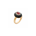 Load image into Gallery viewer, Pink Tourmaline and Black Onyx Gemstones Ring Gold Jewelry With Diamonds