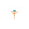 Load image into Gallery viewer, Turquoise and Pink Opal Flower Gemstone Jewelry Ring With 14k Gold & Diamonds