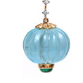 Load image into Gallery viewer, Emerald Round Cabs Earrings with Aquamarine Carving Balls and diamonds 14 k Gold Earrings