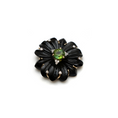 Load image into Gallery viewer, Green Tourmaline and Black Onyx Flower Gemstone Pendant Jewelry With Gold and Diamonds