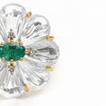 Load image into Gallery viewer, Emerald With Crystal and Diamonds Ring