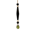 Load image into Gallery viewer, Black Onyx Smooth Tube Earrings with Peridot Oval & Pear Cut and Diamonds 14 K Gold Earrings