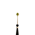 Load image into Gallery viewer, Black Onyx Smooth Tube Earrings with Peridot Oval & Pear Cut and Diamonds 14 K Gold Earrings