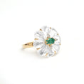Load image into Gallery viewer, Emerald With Crystal and Diamonds Ring