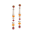 Load image into Gallery viewer, Spessartite with White Agate and Diamonds Earrings