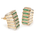 Load image into Gallery viewer, Crystal with Emerald Earrings14 K Gold Earring