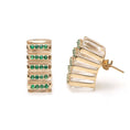 Load image into Gallery viewer, Crystal with Emerald Earrings14 K Gold Earring