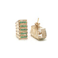 Load image into Gallery viewer, Crystal with Emerald Earrings14 K Gold Earring