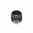 Load image into Gallery viewer, Gold Gemstone Jewelry Ring Yellow Aqua Hexagon Cut With Black Onyx Carving Shank