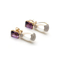 Load image into Gallery viewer, White Opal and Amethyst Gemstone Jewelry Earrings With 14k Gold & Diamonds