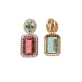 Load image into Gallery viewer, Natural Tourmaline With Diamond Gemstone 18k Gold Earrings