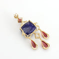 Load image into Gallery viewer, Tourmaline, Tanzanite With Diamond Gemstone 18k Gold Pendant Jewelry