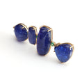 Load image into Gallery viewer, Tanzanite, Emerald With Diamond Gemstone 18k Gold Pendant Jewelry