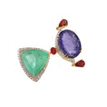 Load image into Gallery viewer, Natural Gemstones With Diamond Gemstone 18k Gold Pendant Jewelry