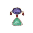 Load image into Gallery viewer, Natural Gemstones With Diamond Gemstone 18k Gold Pendant Jewelry