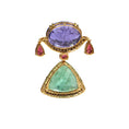 Load image into Gallery viewer, Natural Gemstones With Diamond Gemstone 18k Gold Pendant Jewelry