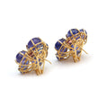 Load image into Gallery viewer, Tanzanite, Tourmaline With Diamond Gemstone 18k Gold Earrings