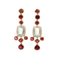 Load image into Gallery viewer, Natural Aquamarine, Tourmaline With Diamond Gemstone 18k Gold Earrings
