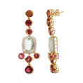 Load image into Gallery viewer, Natural Aquamarine, Tourmaline With Diamond Gemstone 18k Gold Earrings