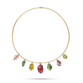 Load image into Gallery viewer, Natural Multi Tourmaline With Diamond 18K Yellow Gold Choker Necklace
