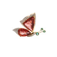 Load image into Gallery viewer, Emerald, Tourmaline With Diamond Butterfly Pendant Jewelry in 18k Gold